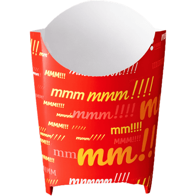 Коробка для картофеля фри 100 г КРАСНАЯ С ПЕЧАТЬЮ/