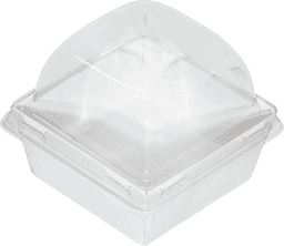 Контейнер бумажный универсальный 300 мл 85*85*85 мм SMART PACK Dome Lid БЕЛЫЙ + крышка ForGenika купольная КОМПЛЕКТ!